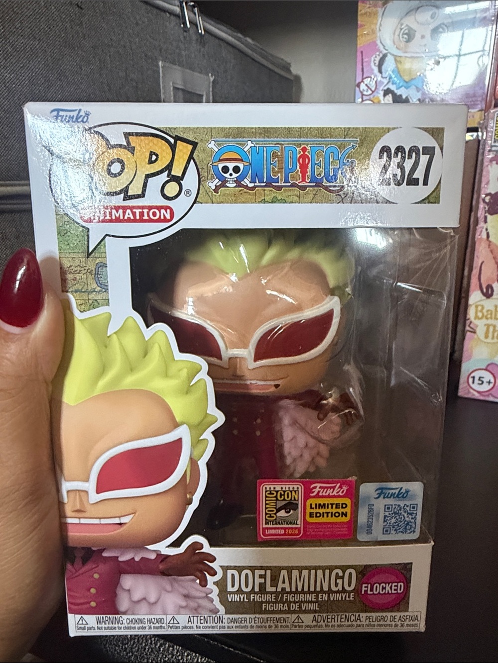 Funko One Piece Doflamingo Flocked Vinyl Figure - limited edition SDCC